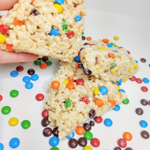 Colorful M&M Rice Krispie Treats — Marley's Menu