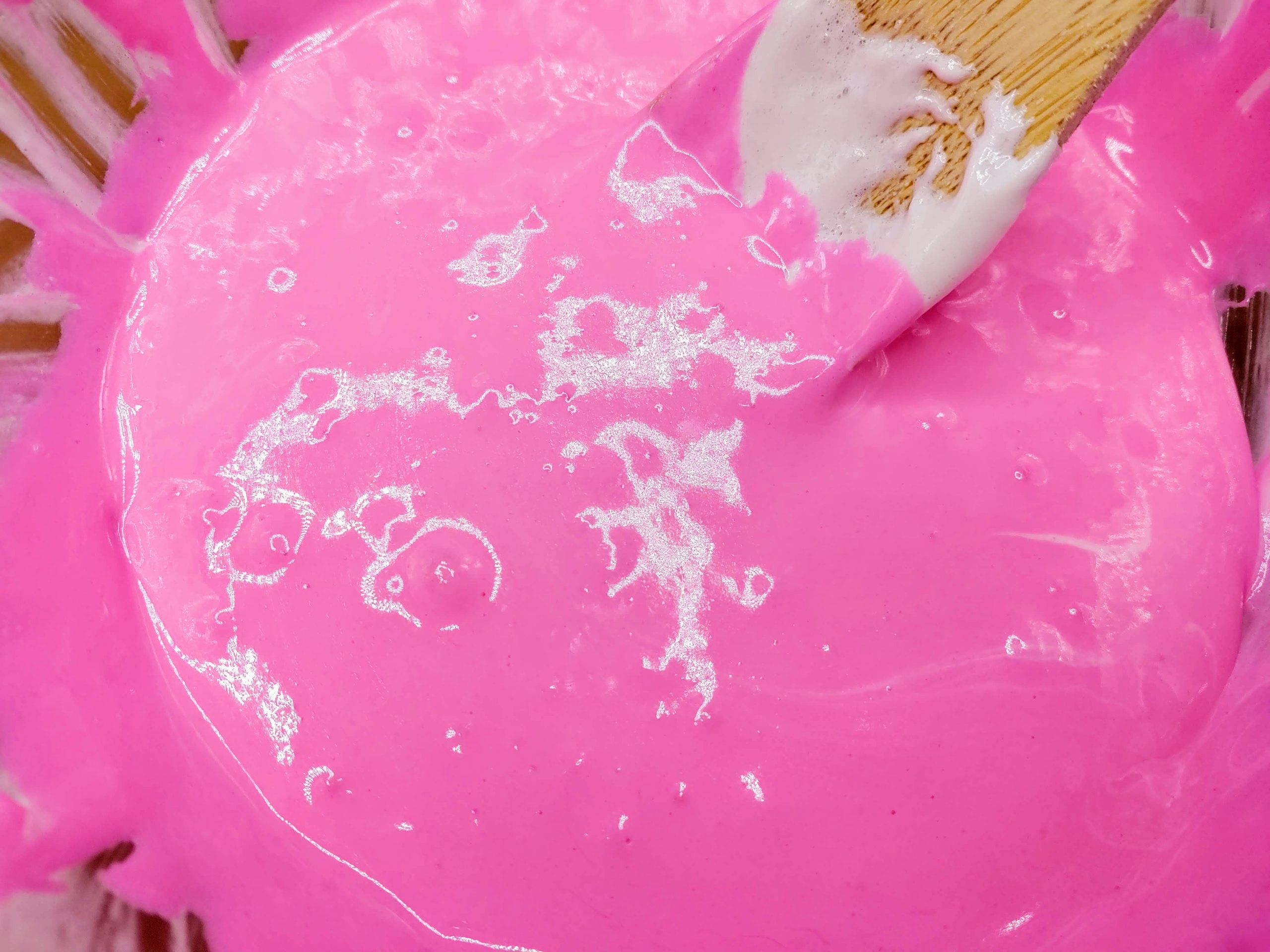 bright pink melted marshmallows