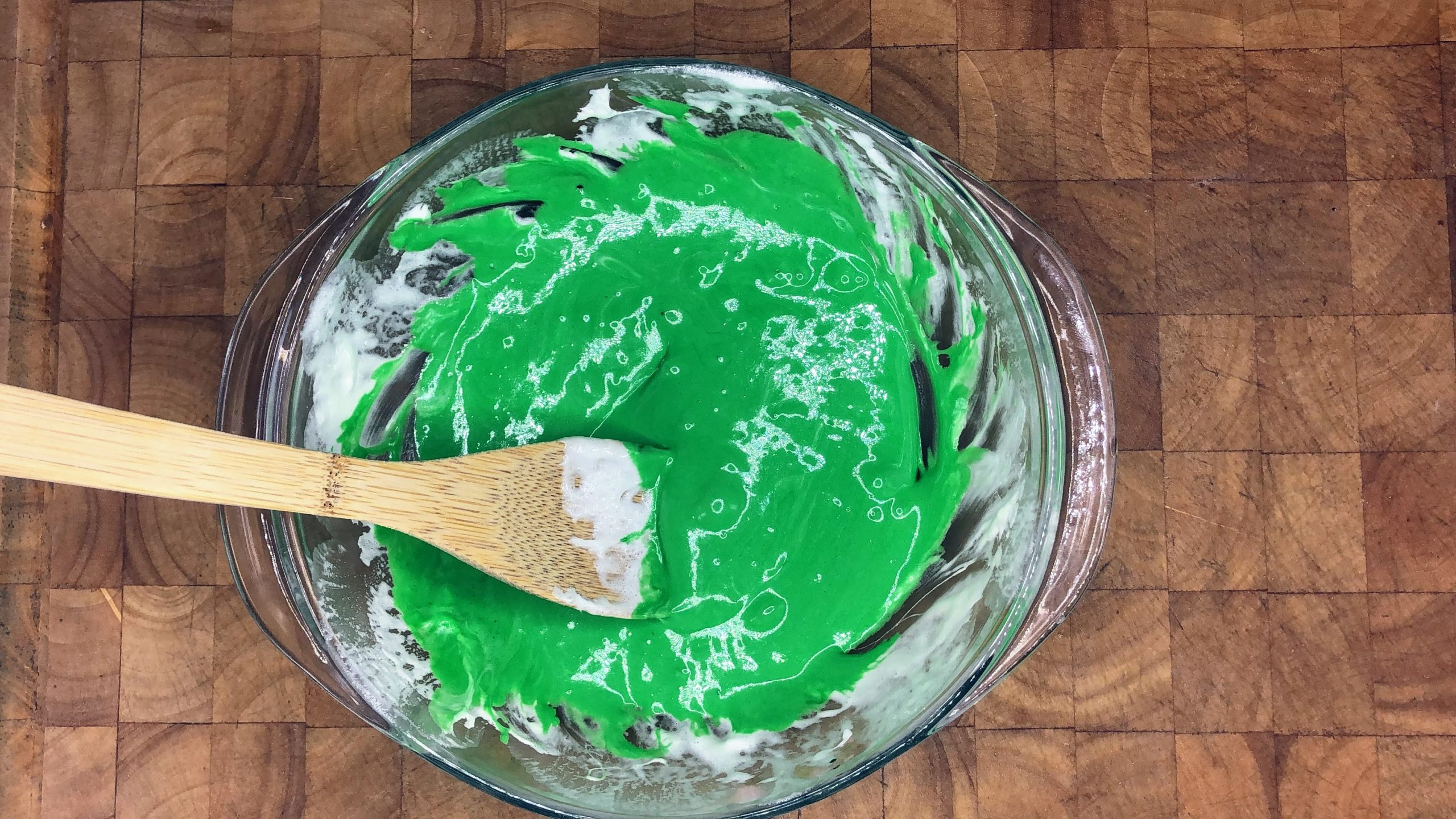 green melted marshmallows