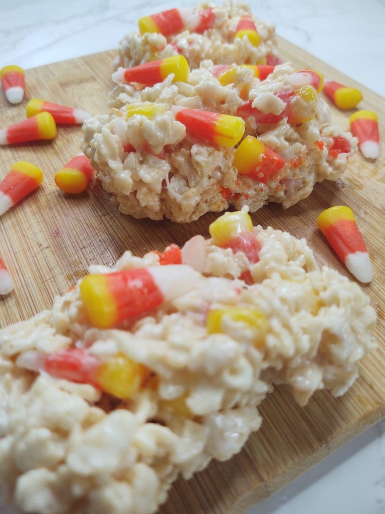 candy corn rice krispie treats