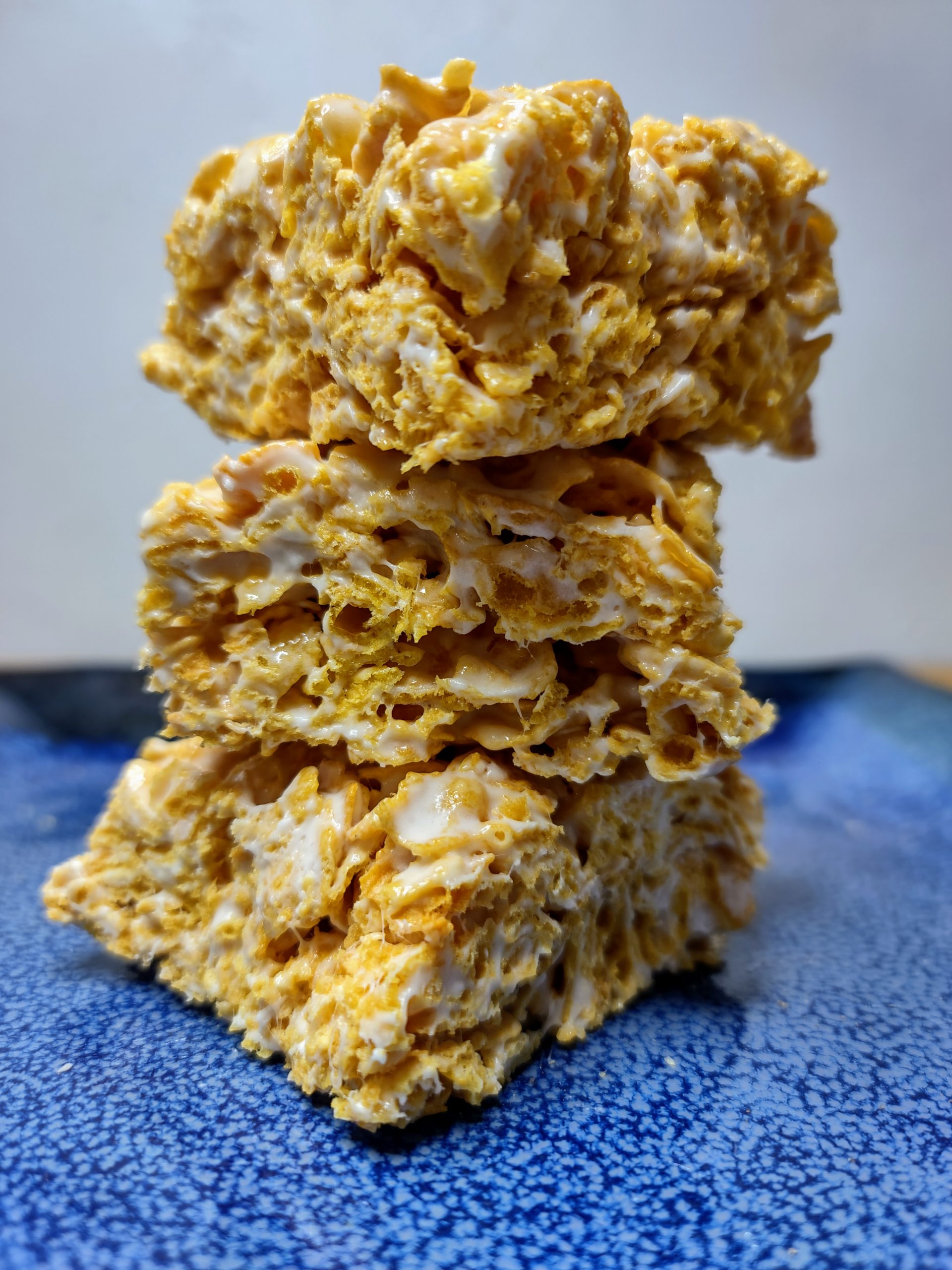 stack of three corn flakes treats