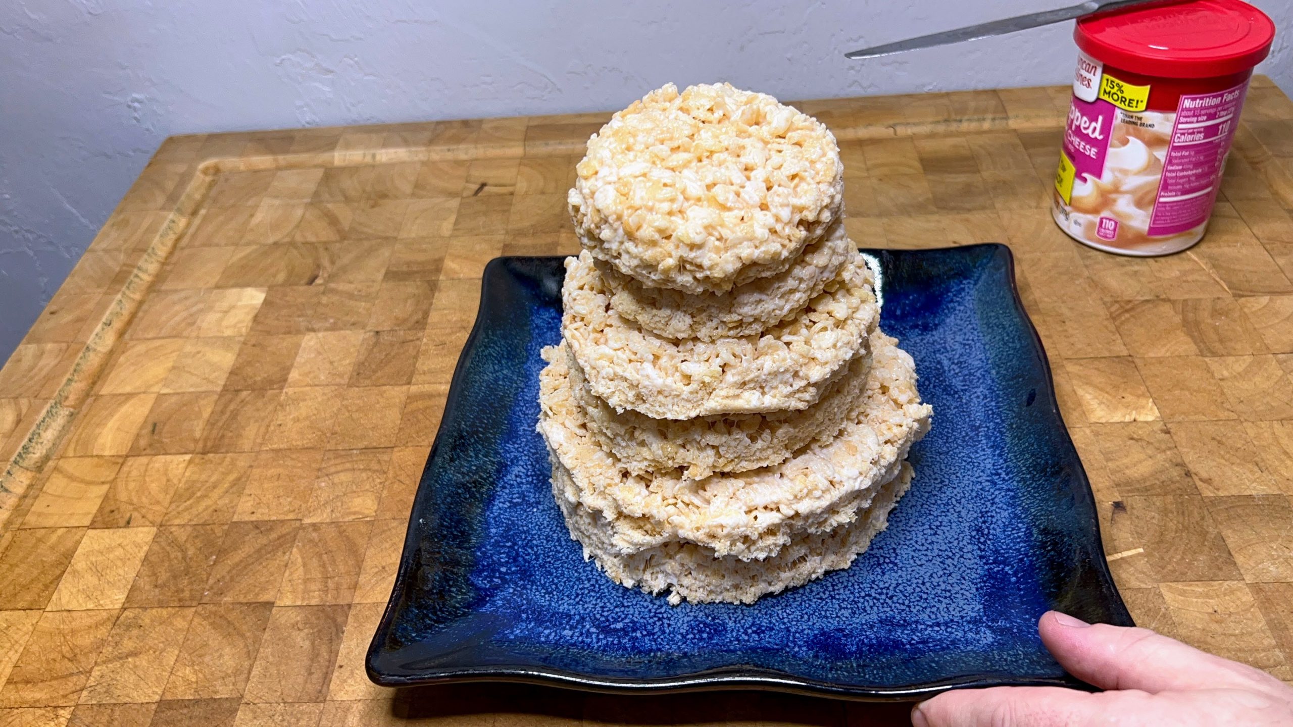 rice krispie treats in three layers