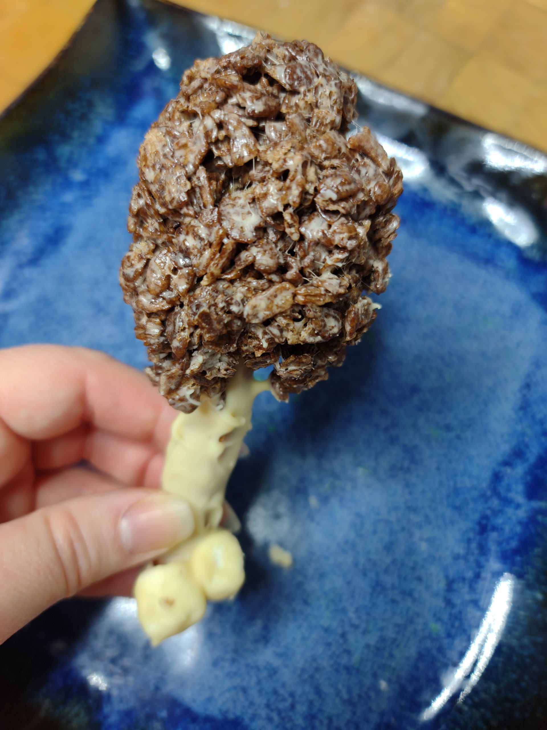 closeup of turkey leg rice krispie treat