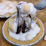 Mini smores pie with fork in it.