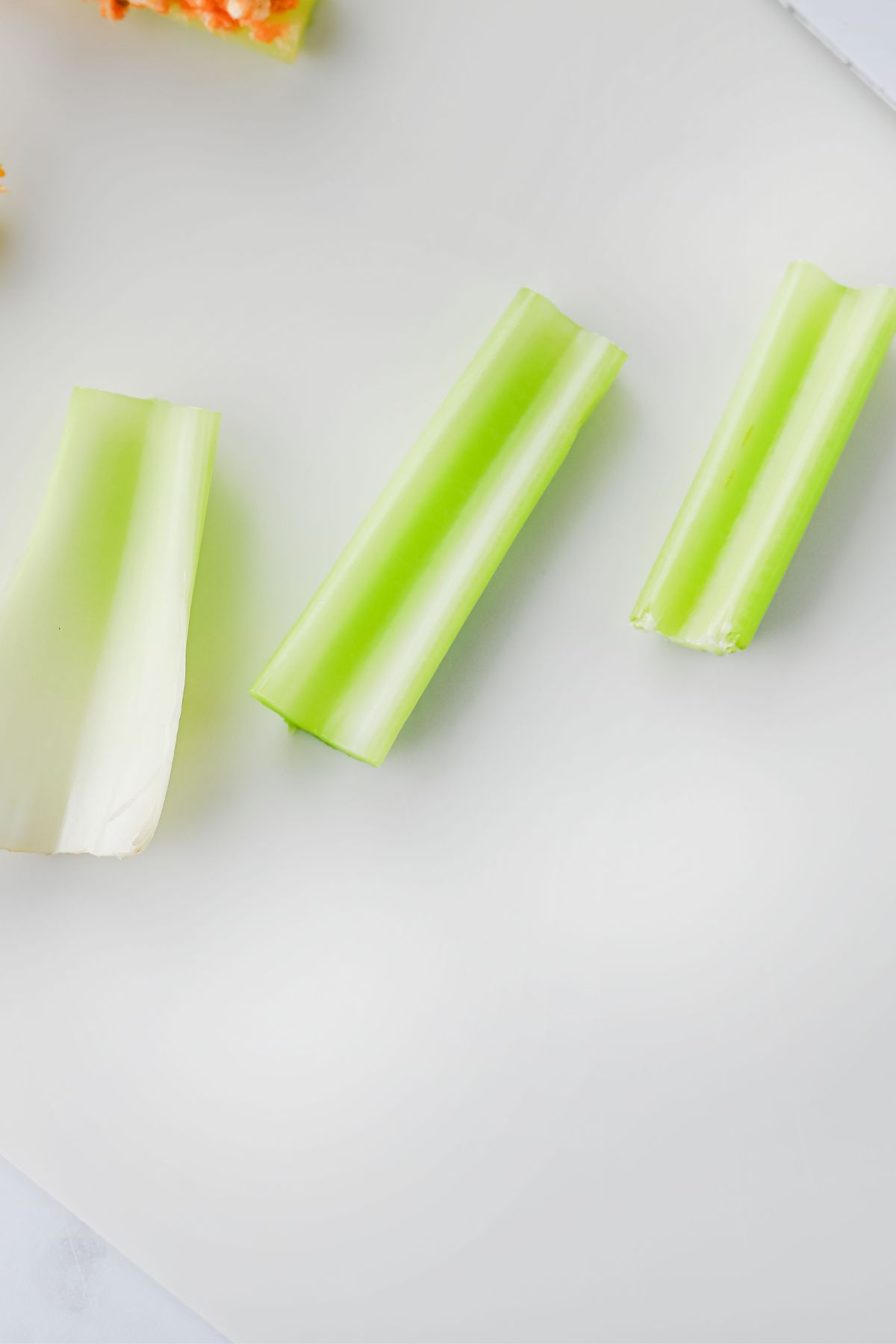 Celery cut into slices.