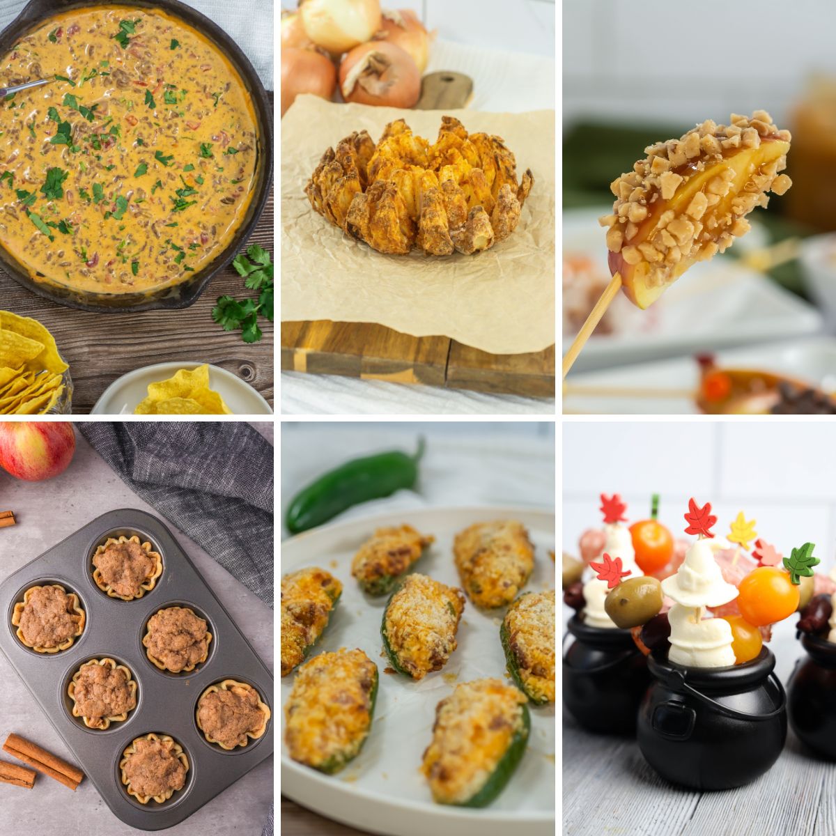 Collage image of fall snacks.