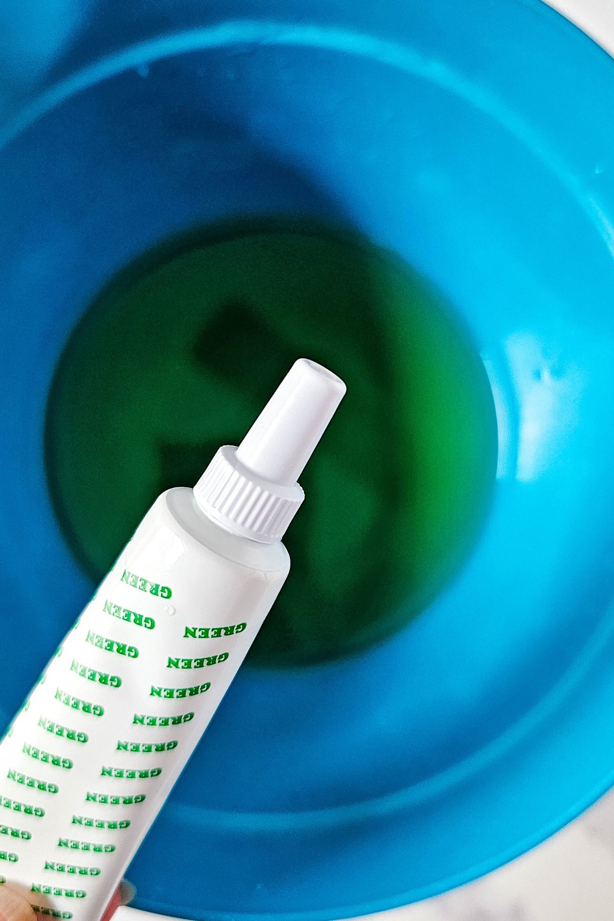 Green food coloring.