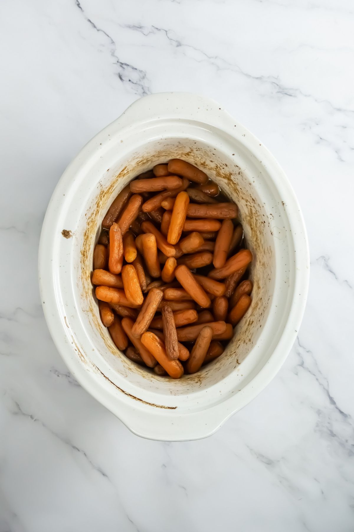 Glazed carrots in a slow cooker.