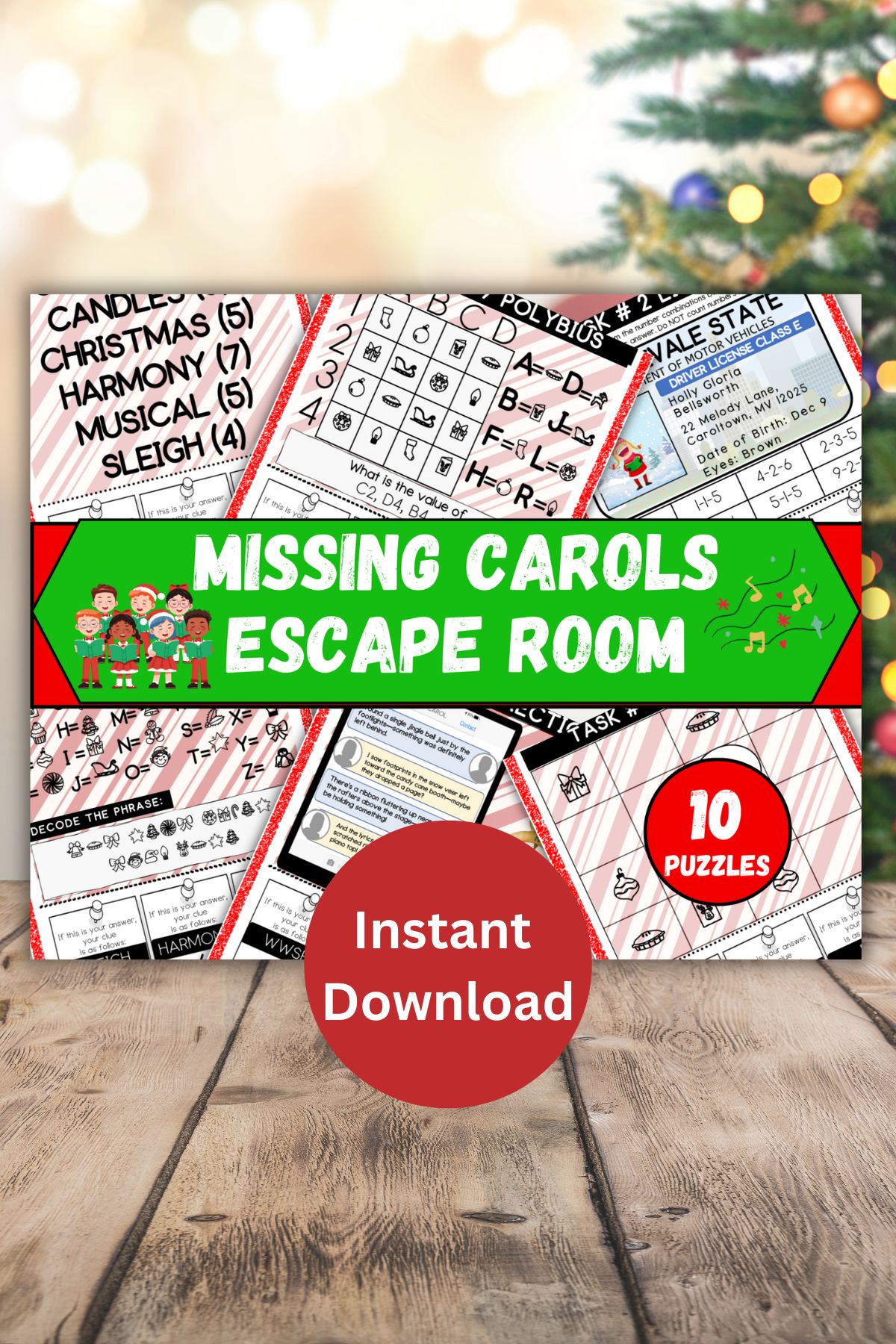 Christmas Carol Escape room pages.