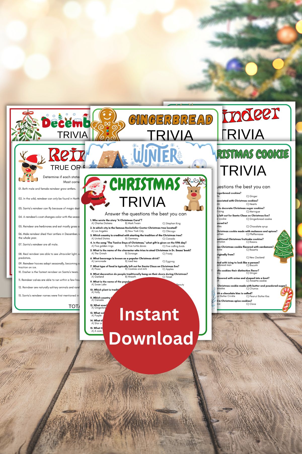 Printable christmas trivia bundle.