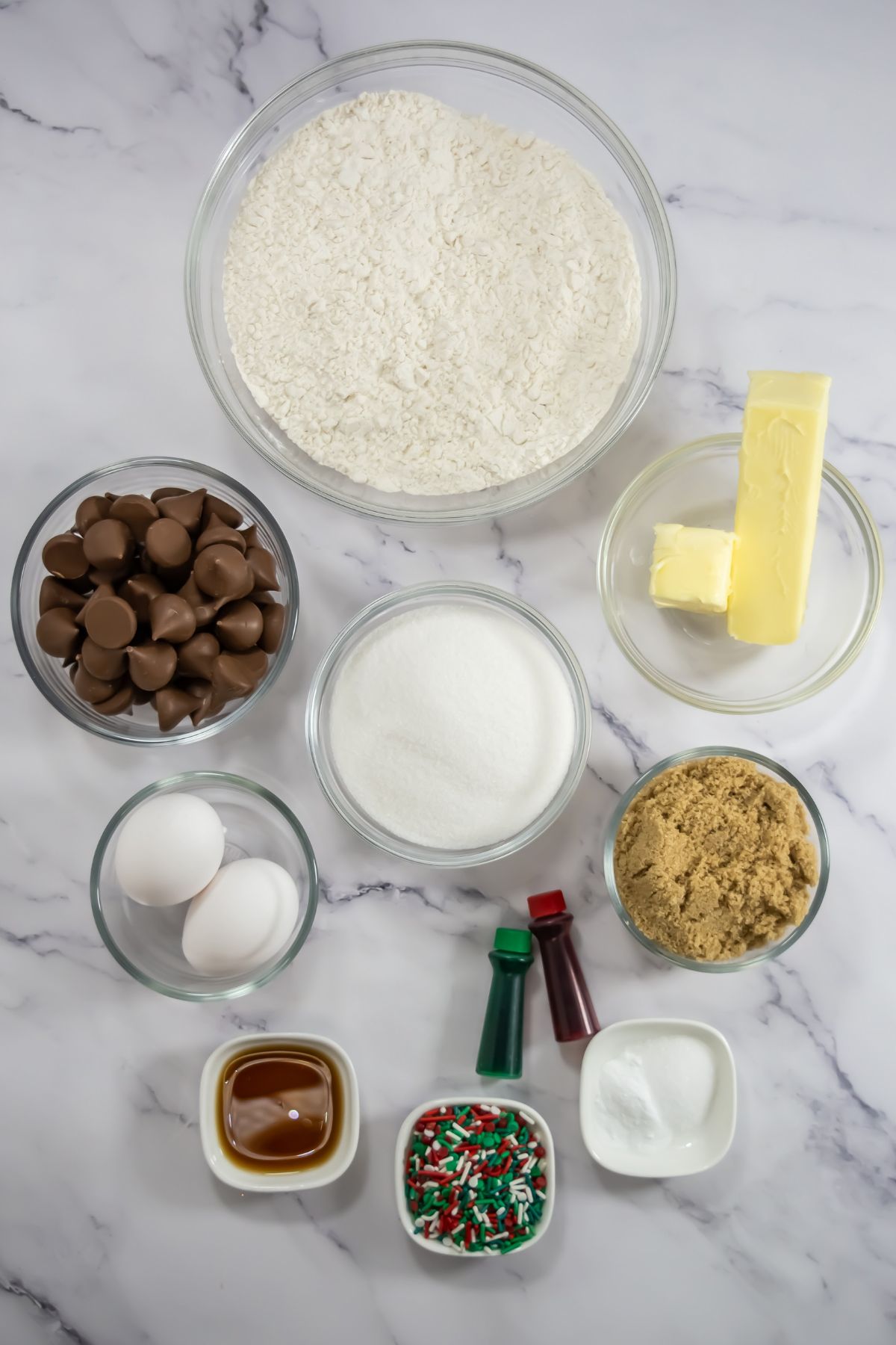 Holiday blossom cookies ingredients.