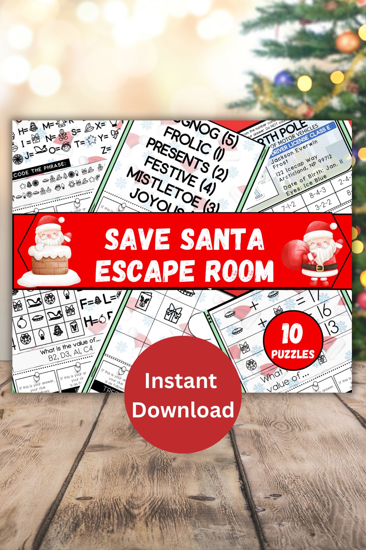 Save Santa Escape room pages.