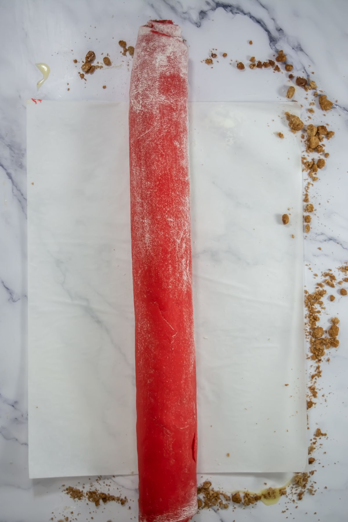 Dough rolled into a roll.