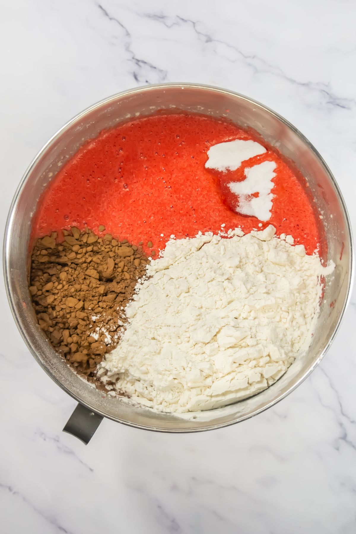 Dry ingredients in a mixing bowl.