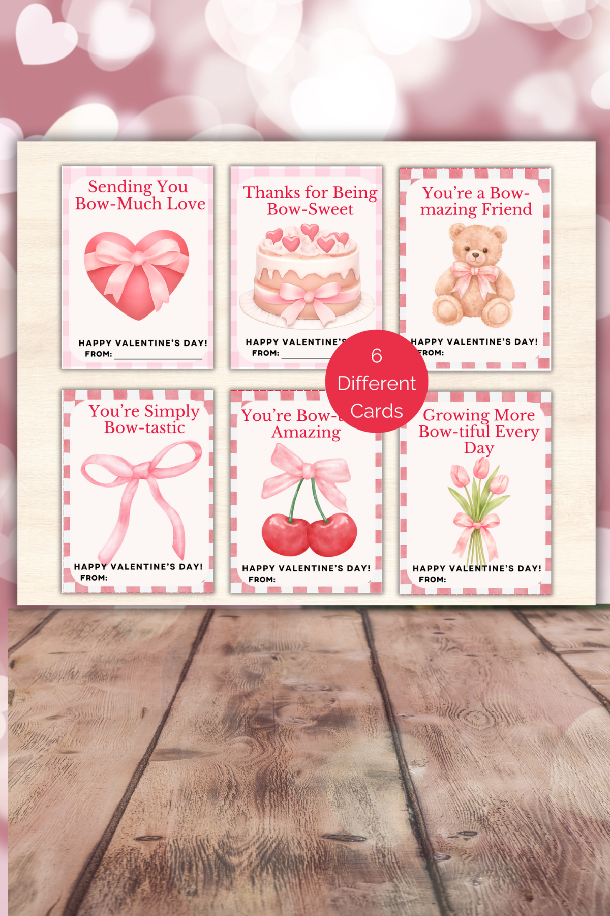Coquette valentine card printables.