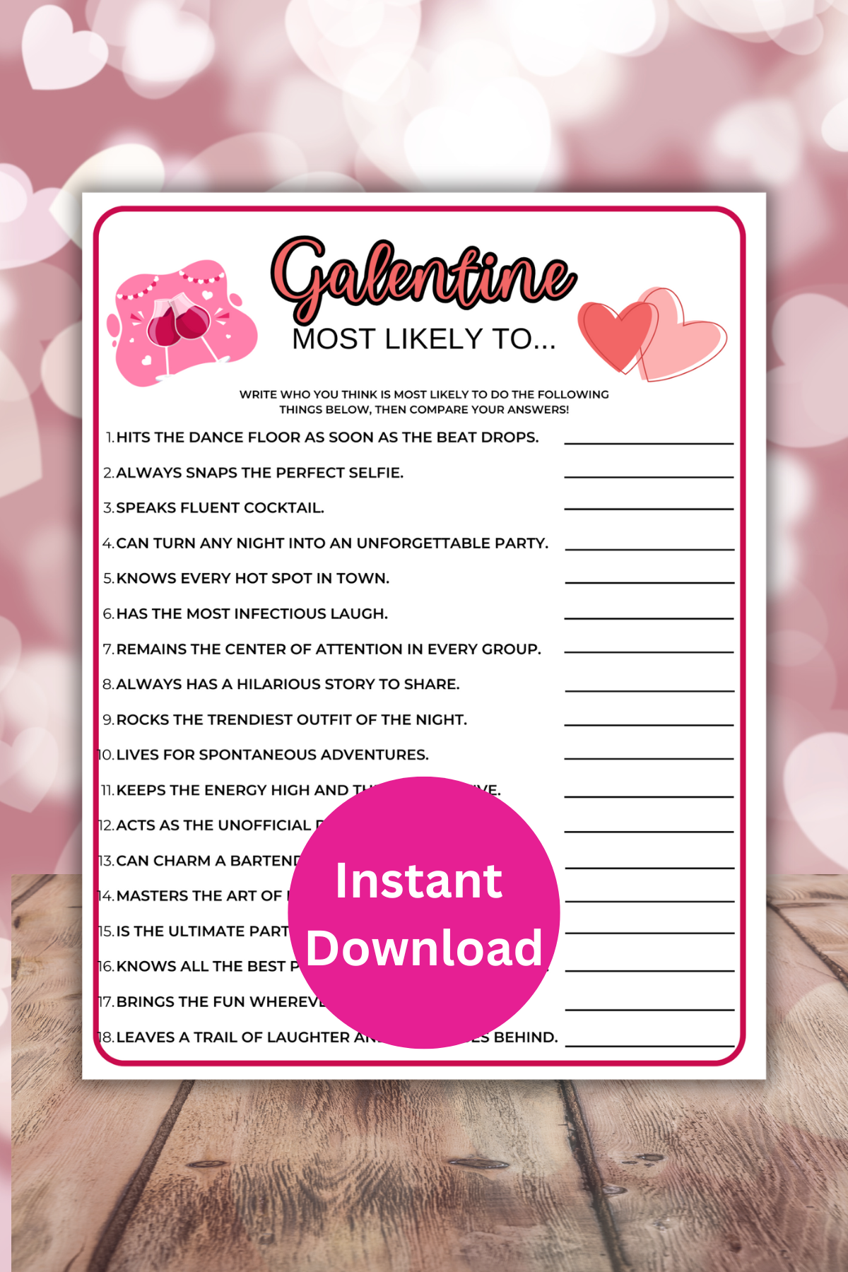 Galentines most likely to printable game.