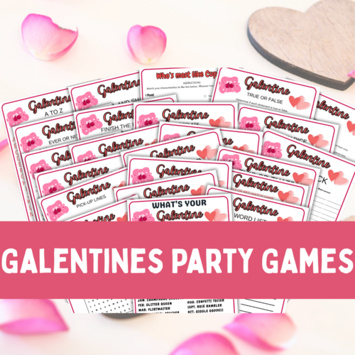 Galentine party game bundle.