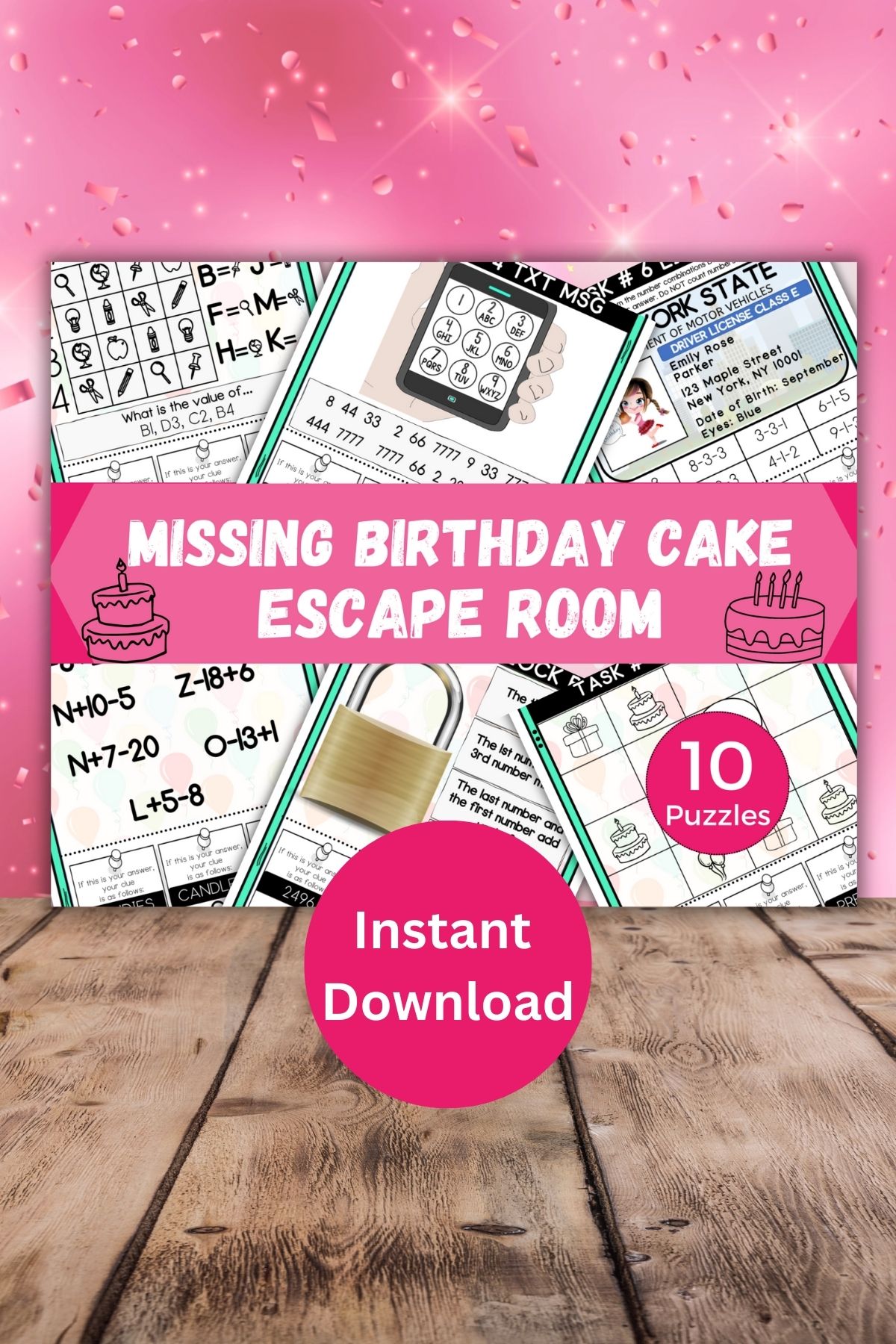 Girls birthday escape room printable.