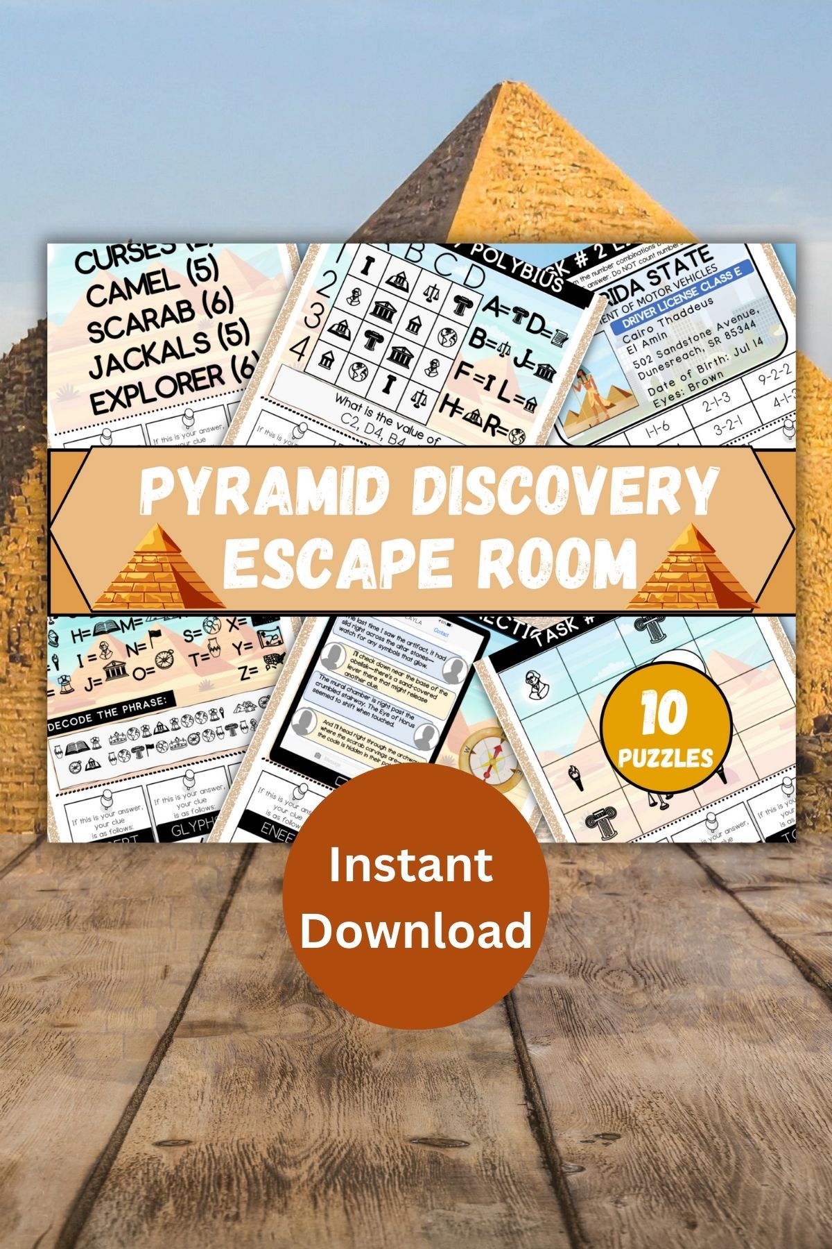 Pyramid escape room printable.