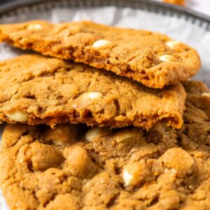 Crumbl biscoff cookies on a plate.