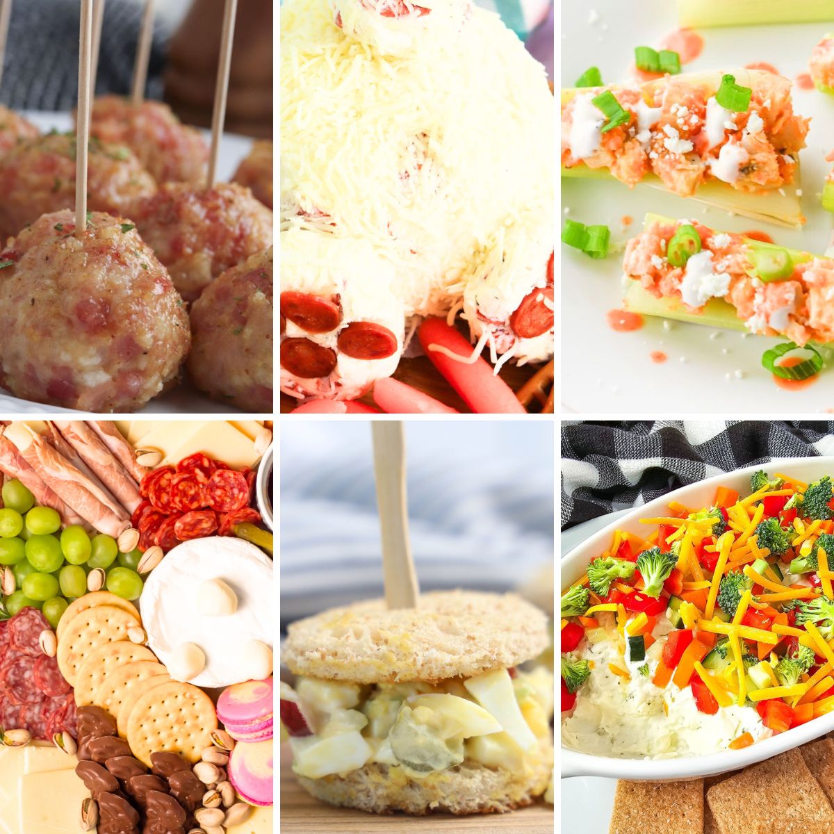 Grid collage of Easter appetizers.