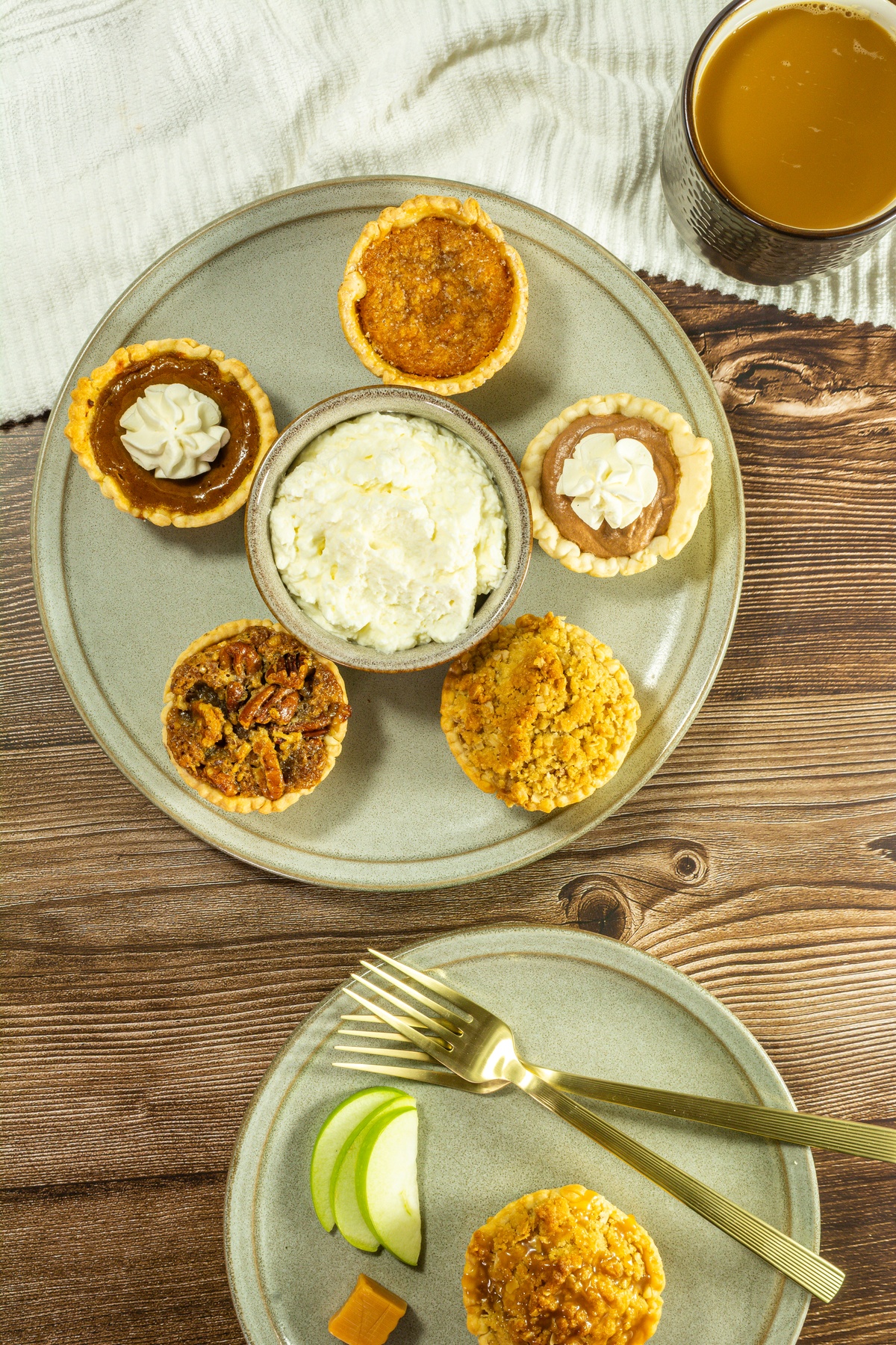 Mini pies on a plate.