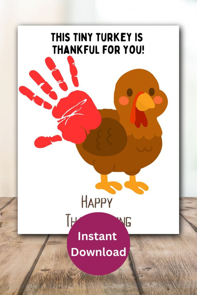 Turkey handprint art printable.