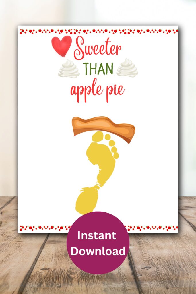 Apple pie footprint art printable.
