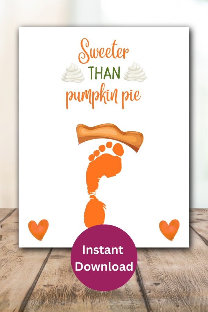 Pumpkin pie footprint printable.