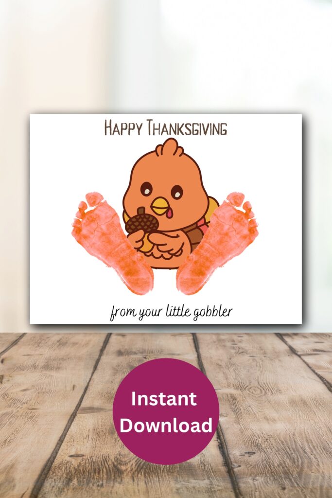 Turkey footprint art printable.