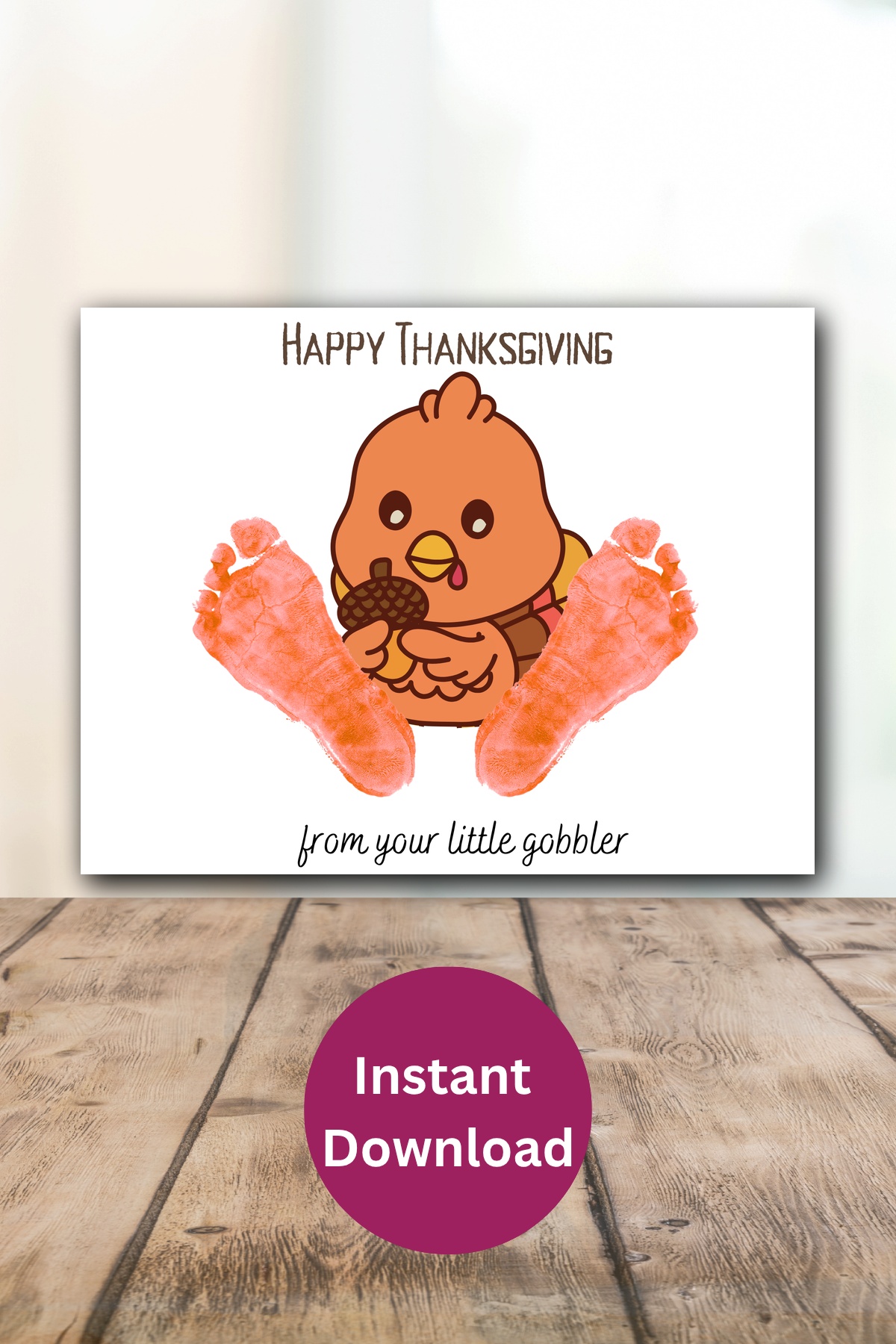 Turkey footprint art printable.