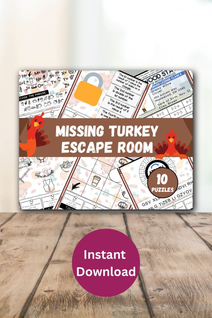 Missing turkey escape room printable.